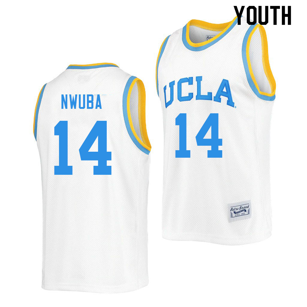 Youth #14 Kenneth Nwuba UCLA Bruins College Jerseys Sale-Retro White